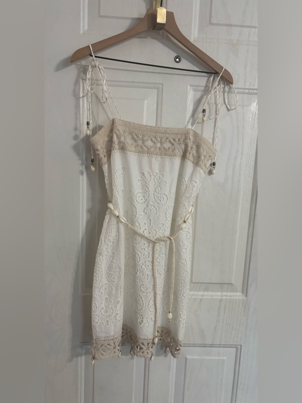 Zimmermann Cream Tie-Shoulder Dress